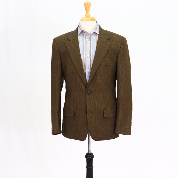 Club Room 40R Brown Check 2-Button Sport Coat Blazer Jacket P012 - Picture 1 of 11